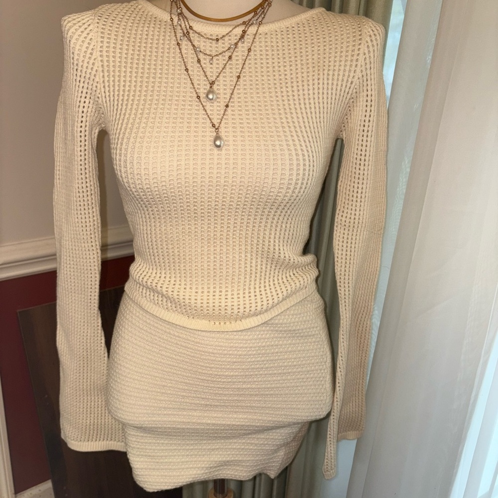 BABYBOO cream knitted two piece set